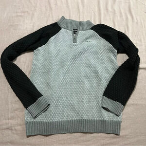 DKNY Boy Pullover Size XL 1/4 Zip Sweater Ribbed Knit Color Block Long Sleeve